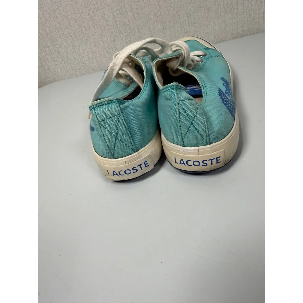 Lacoste Canvas Croc 34W Teal Blue Low Top Sneakers Womens 8 11CAW0735‎